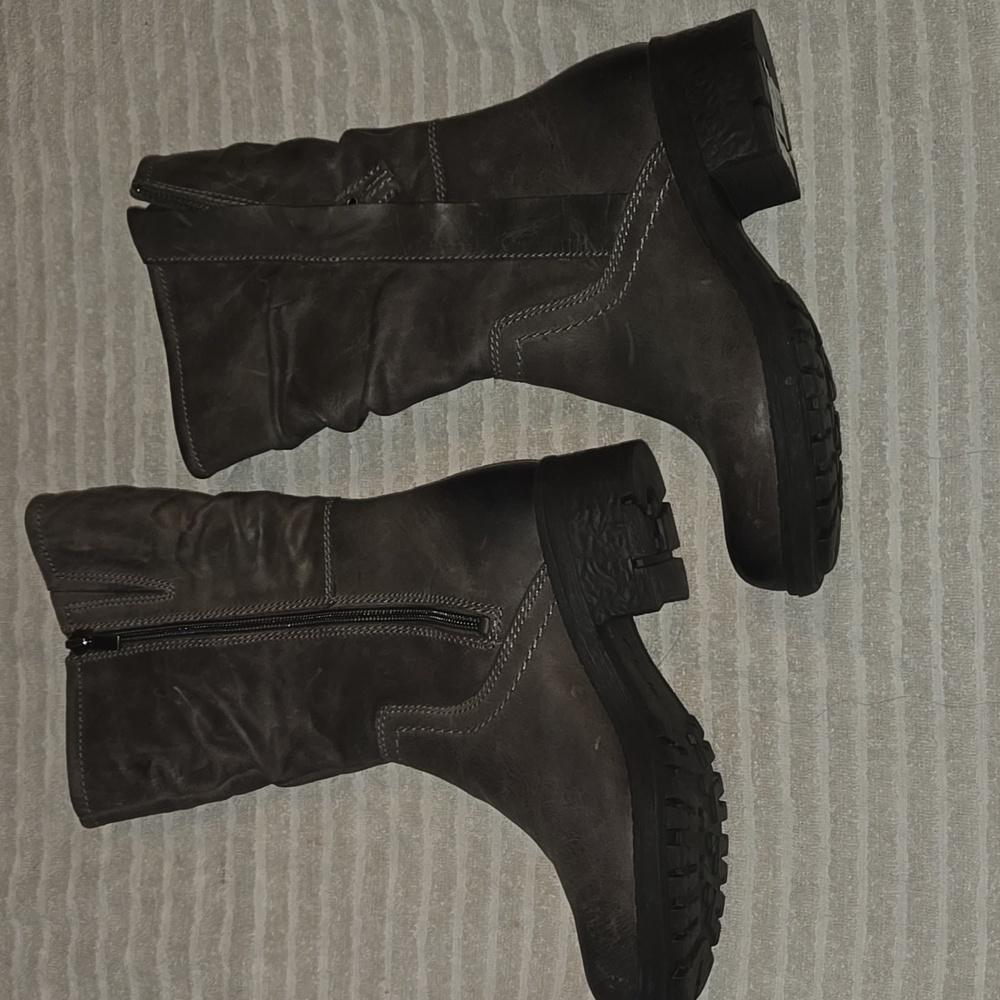 Clarks zip boots womens 5.5 Gray Mansi Juniper leather NEW